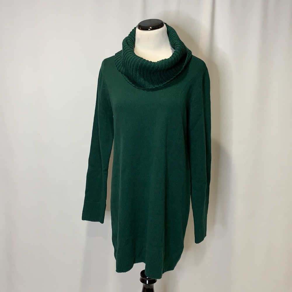 🌻2/$10 H&M Long Sleeve Green Cowl Neck Sweater Dress